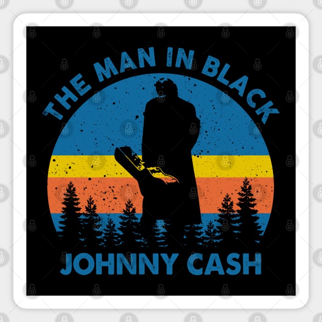 Retro The Man in Black Johnny Music Magnet by Symmetry Stunning Portrait